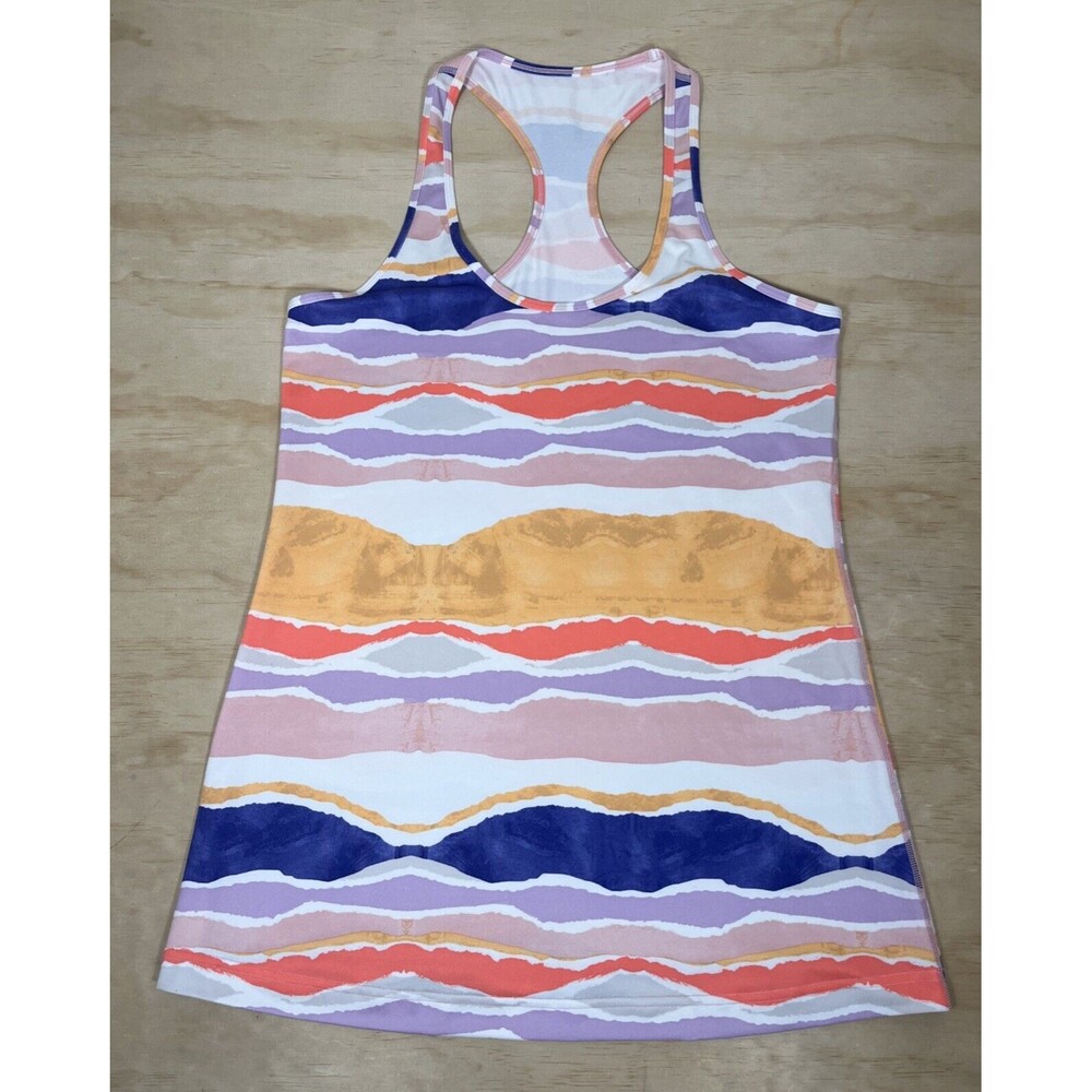 Lululemon Racerback Tank Top Wavy Pastel Print Medium. See pics for measurements